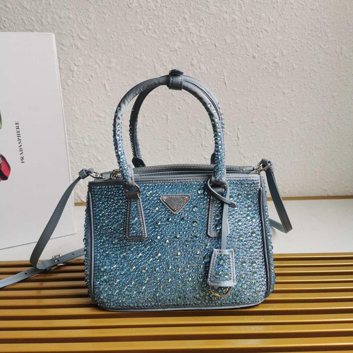 Prada Galleria satin Mini-Bag With Crystals - PerfectKickZ