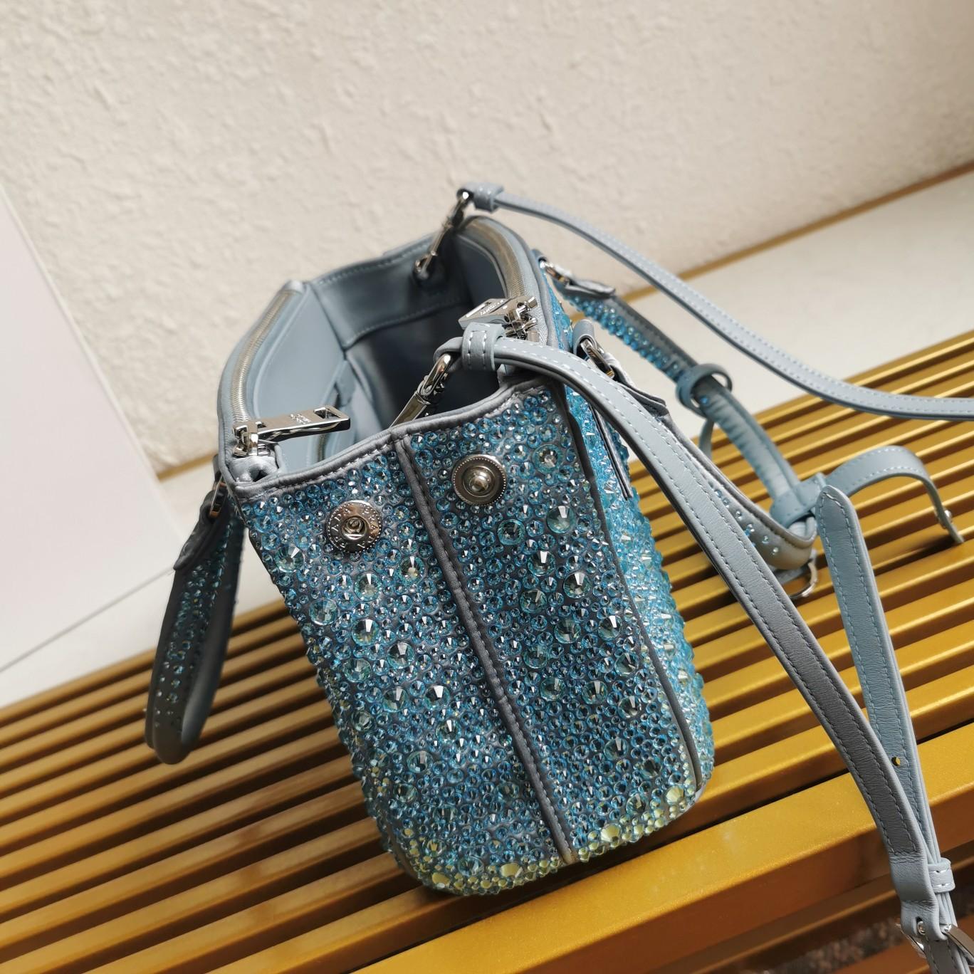 Prada Galleria satin Mini-Bag With Crystals - 