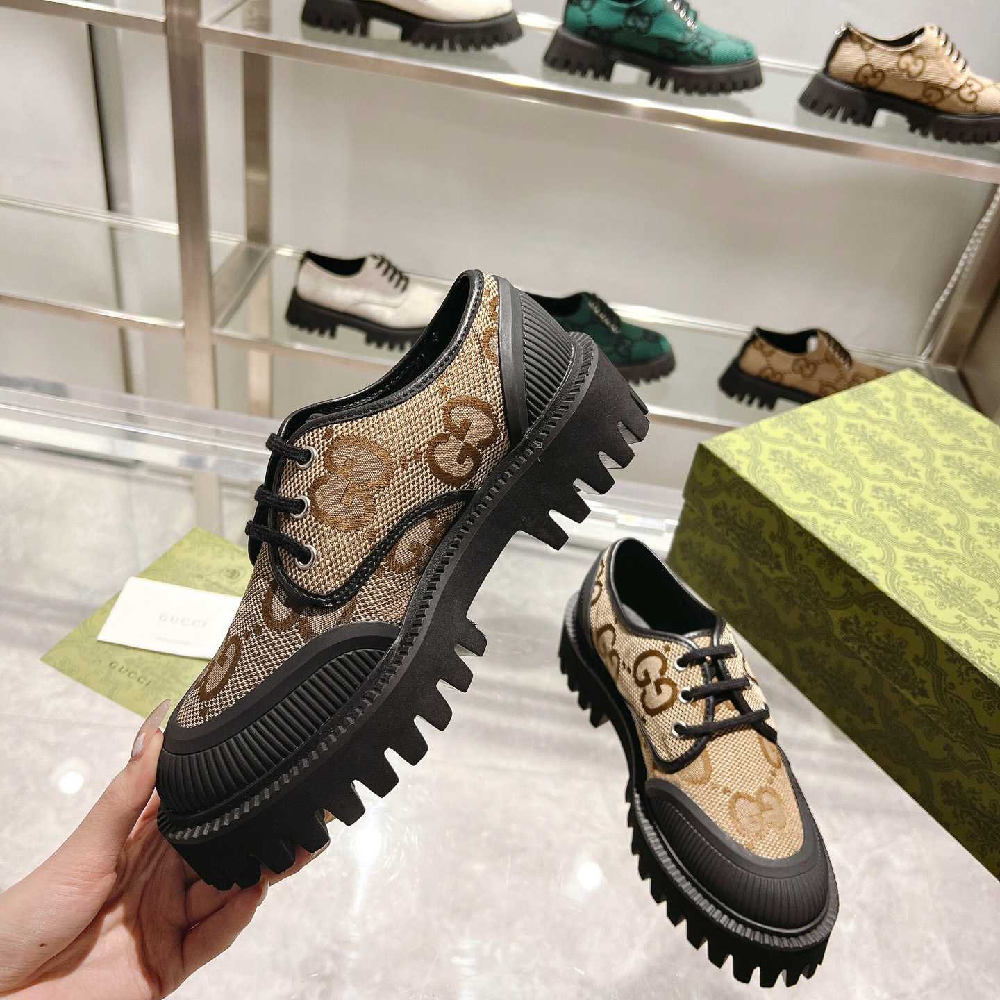 Gucci Maxi GG Lace-Up Shoe - PerfectKickZ