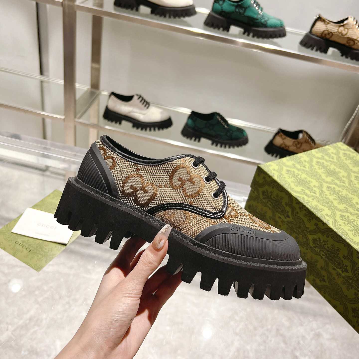 Gucci Maxi GG Lace-Up Shoe - PerfectKickZ