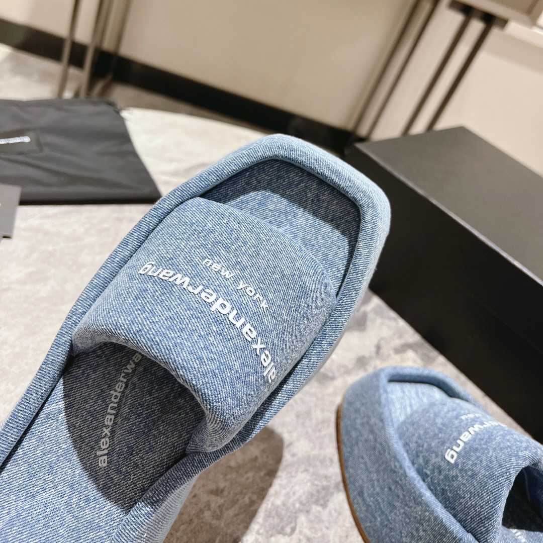 Alexander Wang Taji Platform Sandal In Washed Denim - PerfectKickZ