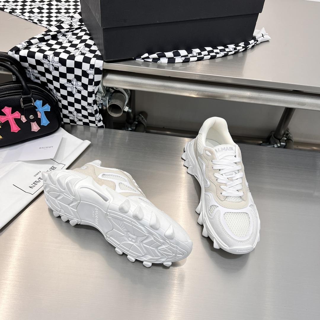 Balmain B-East Trainer In leather, Suede And Mesh - PerfectKickZ