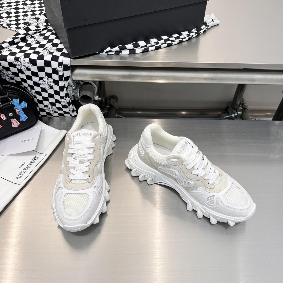 Balmain B-East Trainer In leather, Suede And Mesh - PerfectKickZ
