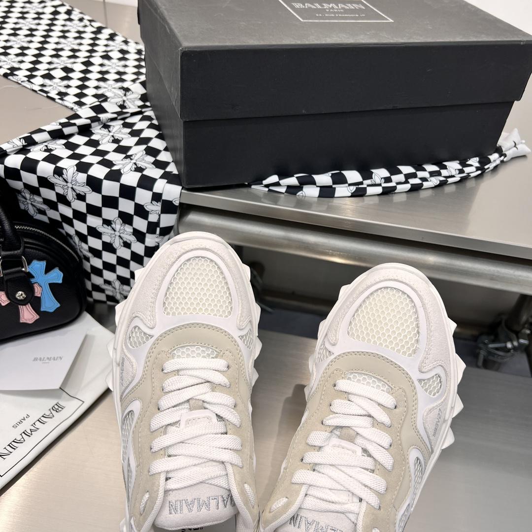 Balmain B-East Trainer In leather, Suede And Mesh - PerfectKickZ