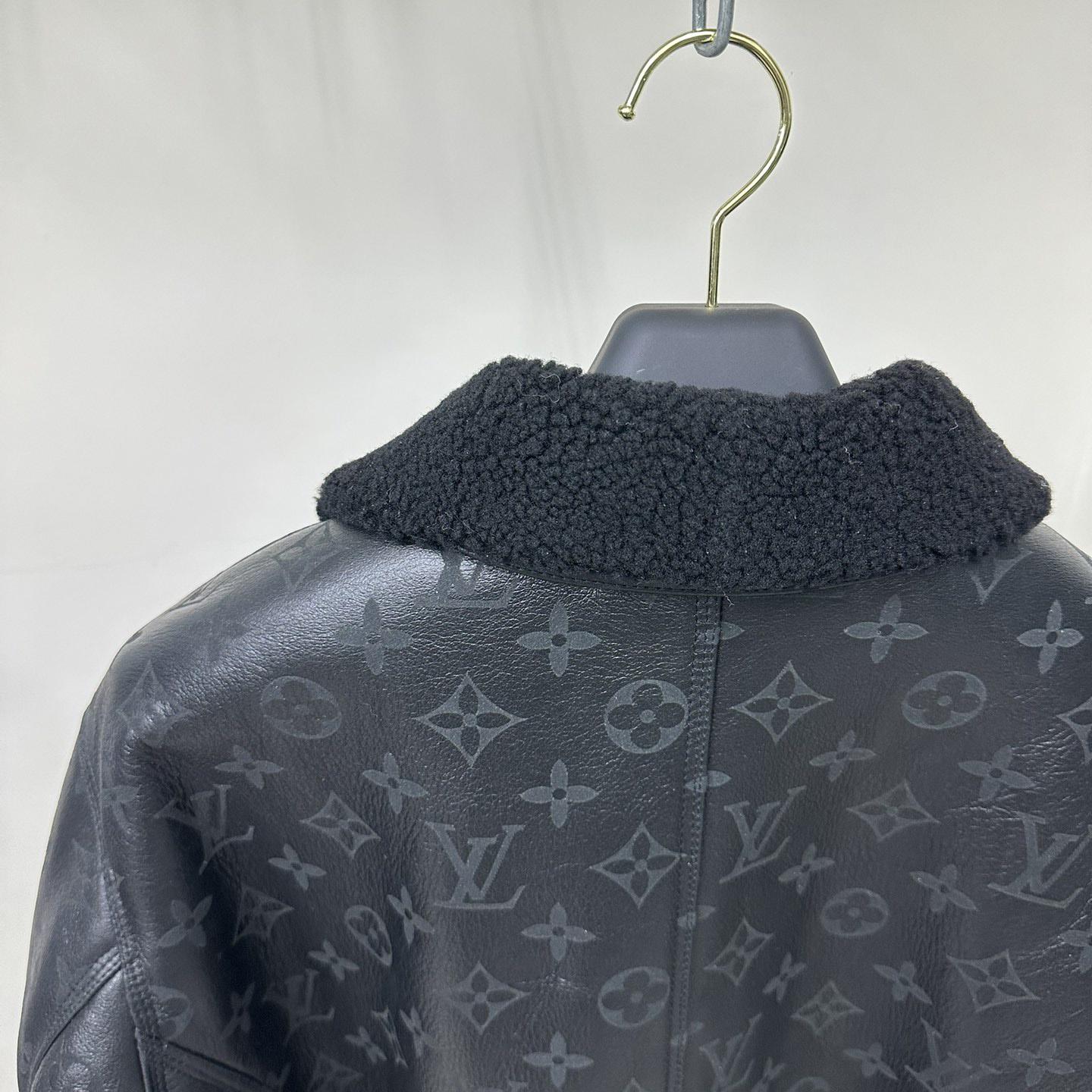 Louis Vuitton Shearling Embossed Monogram Jacket   1AAU29 - PerfectKickZ