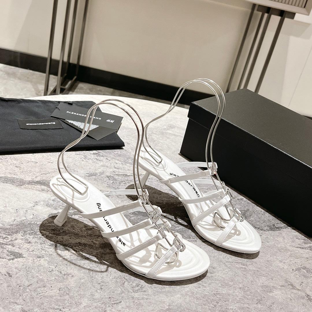 Alexander Wang Nala 65/80 Logo Sandal In Satin - PerfectKickZ