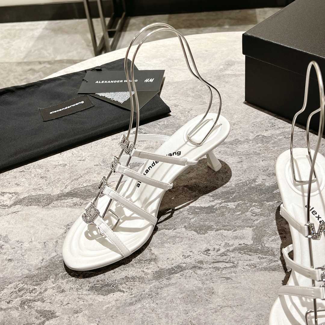 Alexander Wang Nala 65/80 Logo Sandal In Satin - PerfectKickZ