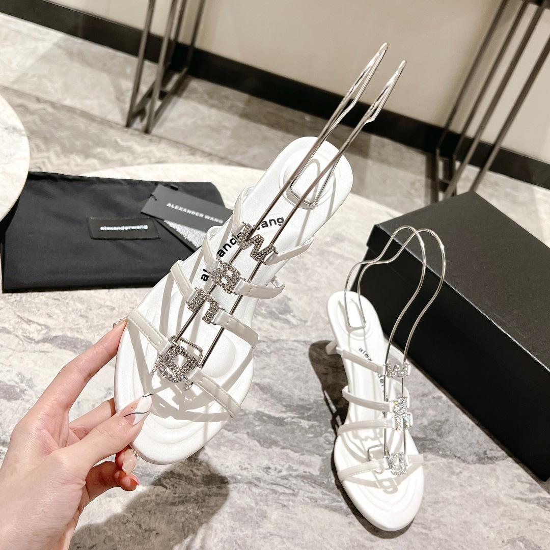 Alexander Wang Nala 65/80 Logo Sandal In Satin - PerfectKickZ