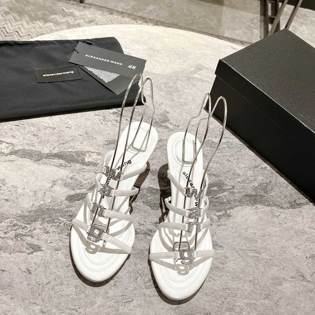 Alexander Wang Nala 65/80 Logo Sandal In Satin - PerfectKickZ