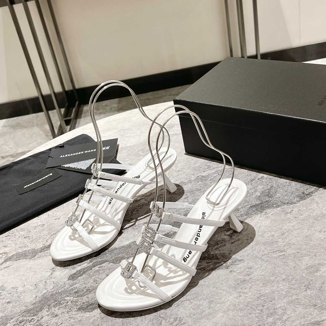 Alexander Wang Nala 65/80 Logo Sandal In Satin - PerfectKickZ