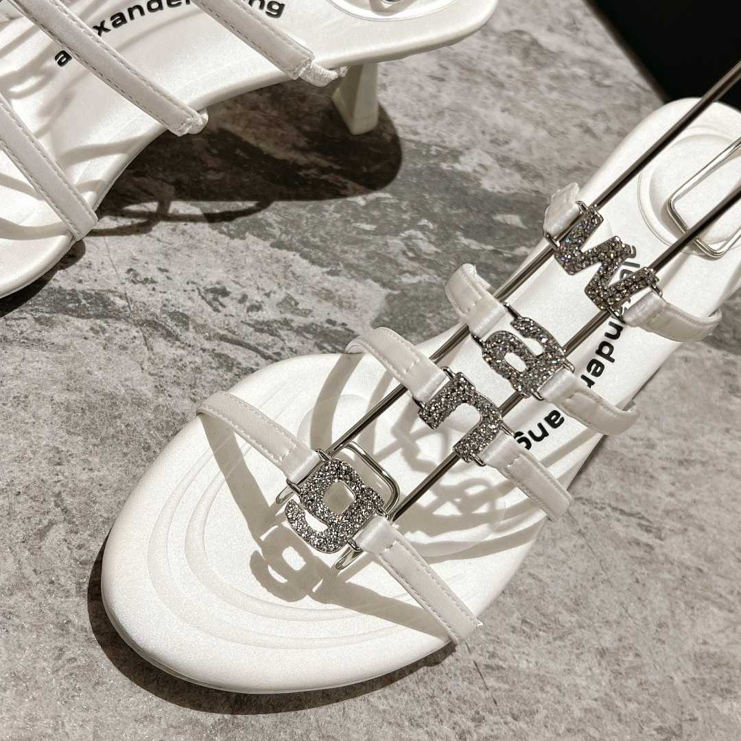 Alexander Wang Nala 65/80 Logo Sandal In Satin - PerfectKickZ