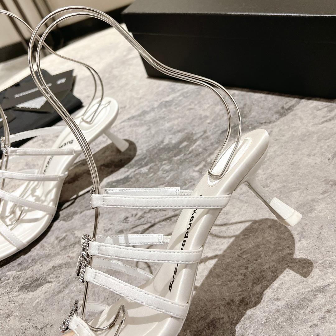 Alexander Wang Nala 65/80 Logo Sandal In Satin - PerfectKickZ