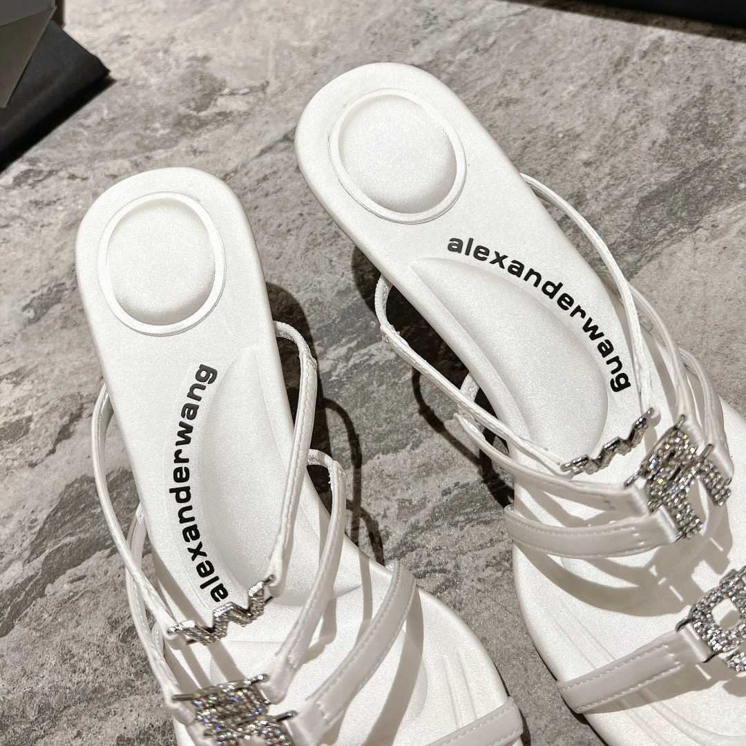 Alexander Wang Nala 65/80 Logo Sandal In Satin - PerfectKickZ
