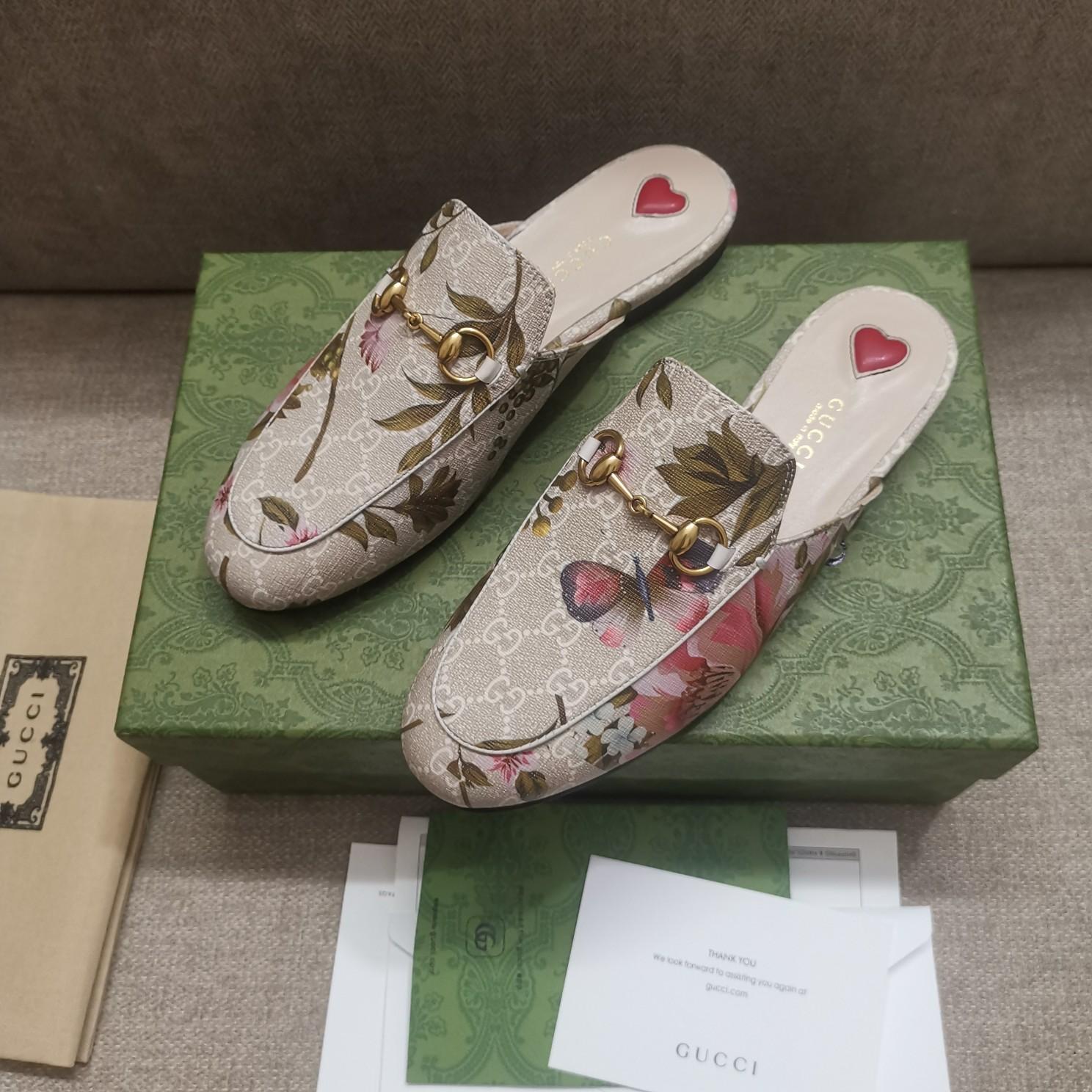 Gucci Women's GG Flora Princetown Slipper - PerfectKickZ