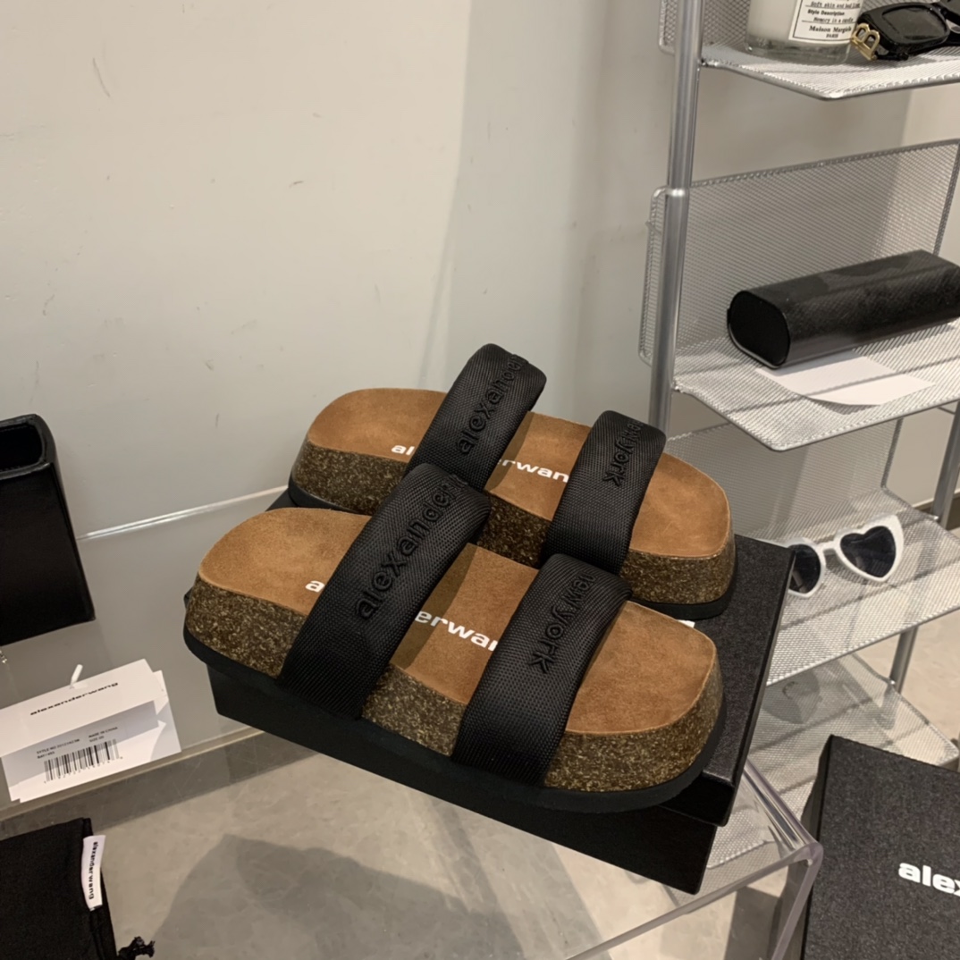 Alexander Wang Ronan Nylon Slide Sandals - PerfectKickZ