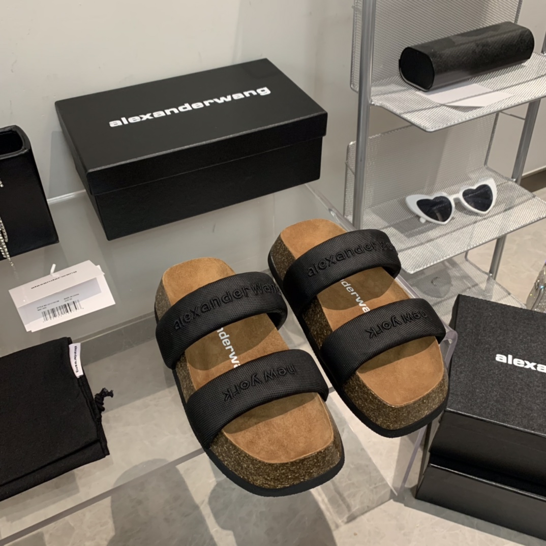 Alexander Wang Ronan Nylon Slide Sandals - PerfectKickZ