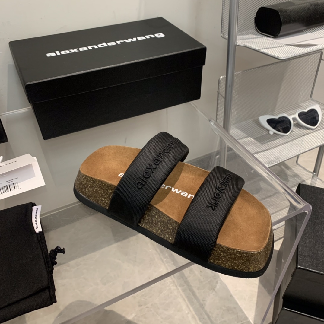 Alexander Wang Ronan Nylon Slide Sandals - PerfectKickZ