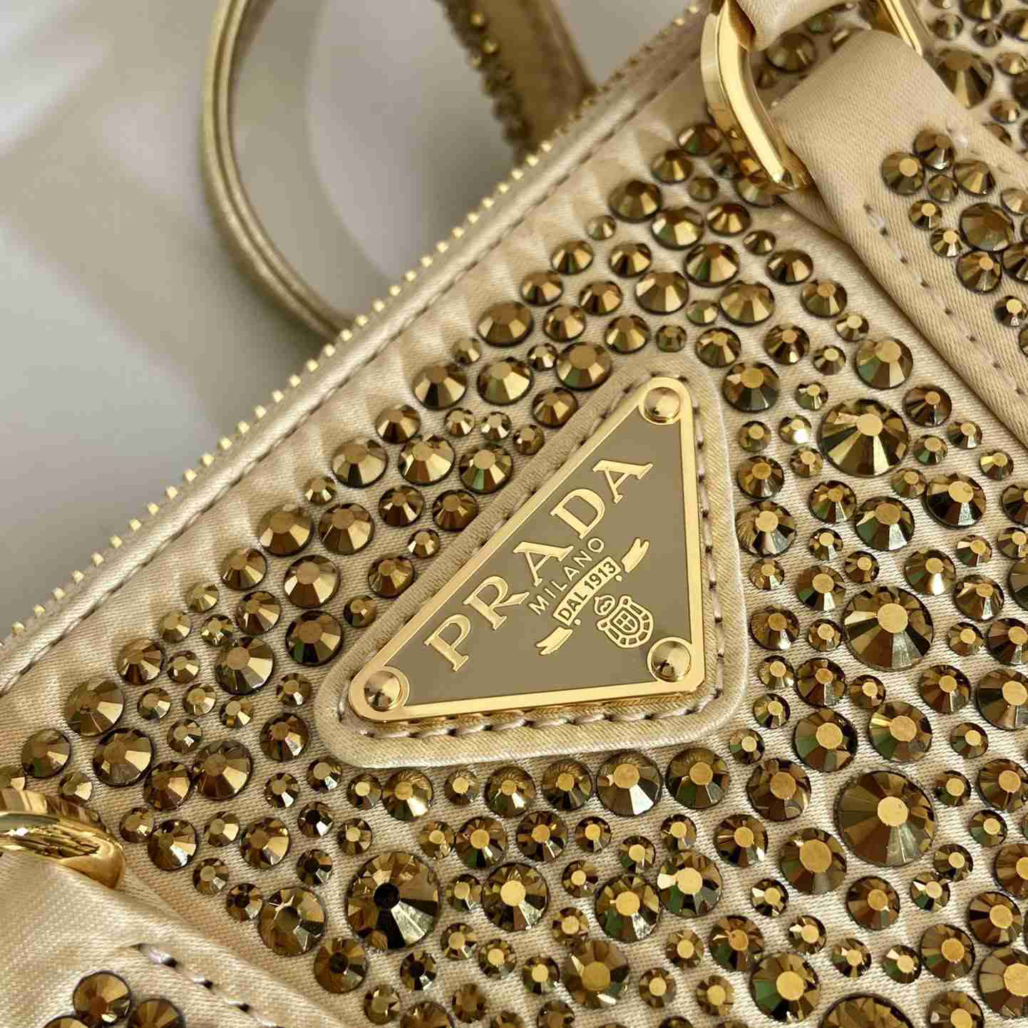 Prada Galleria Satin Mini-bag With Crystals - PerfectKickZ