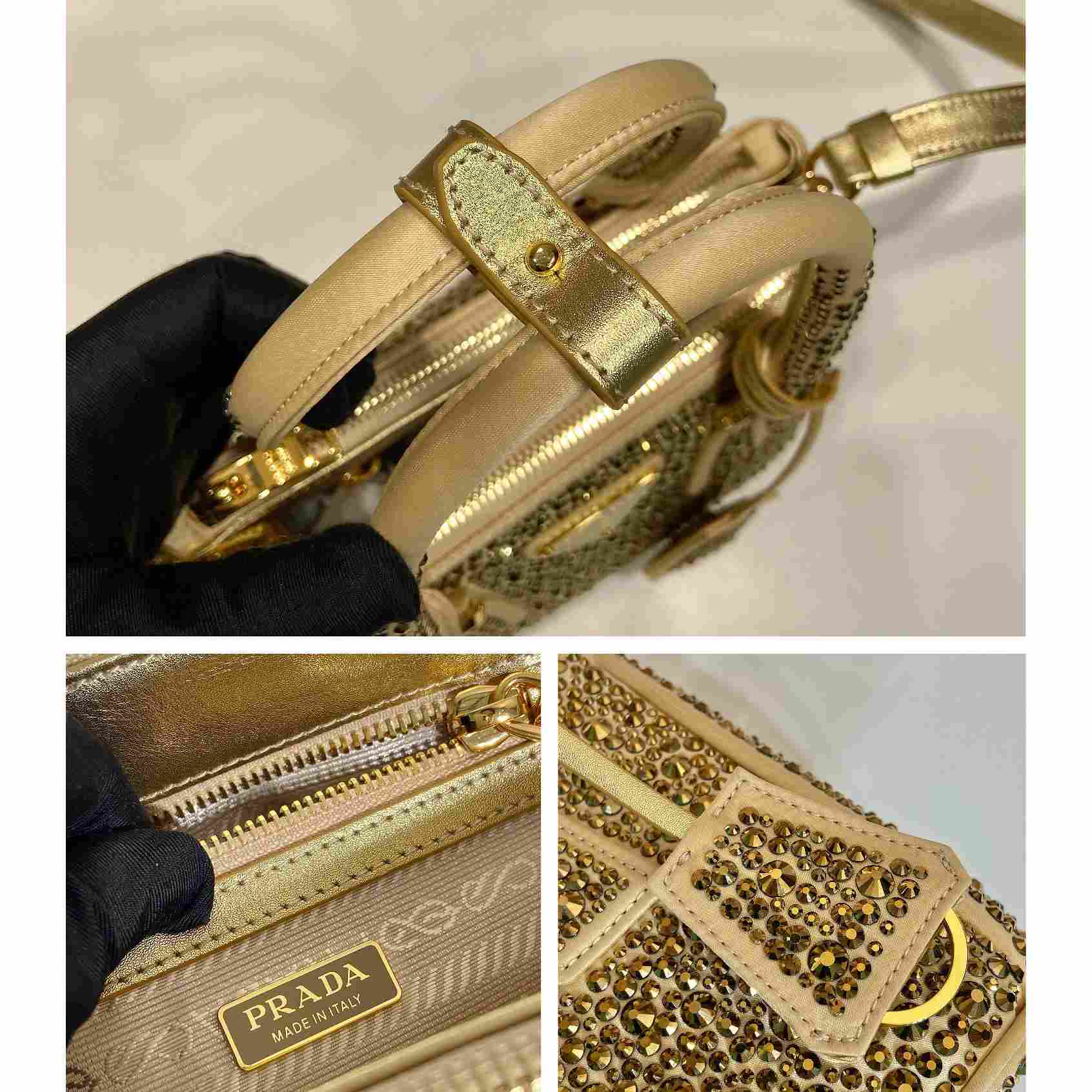 Prada Galleria Satin Mini-bag With Crystals - PerfectKickZ