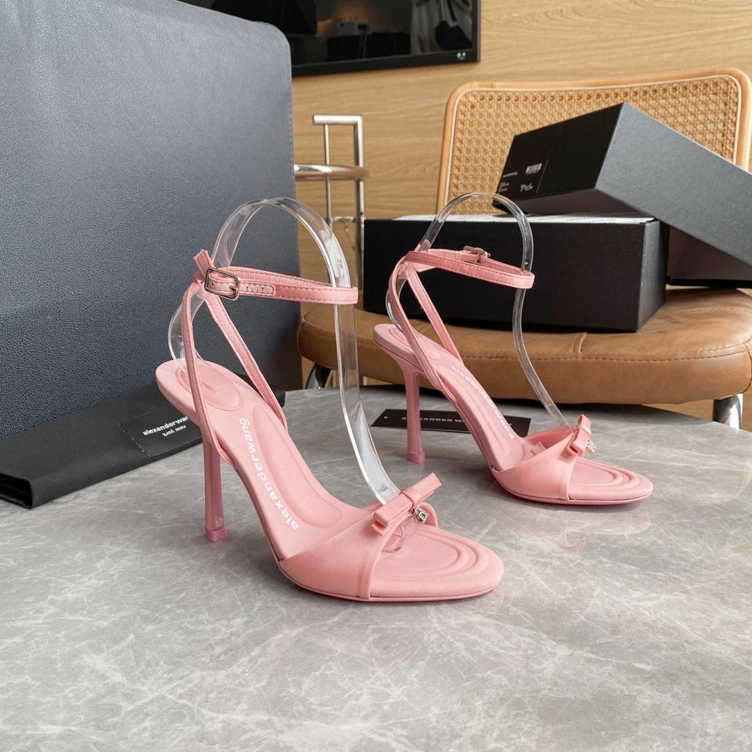 Alexander Wang Dahlia 105 Bow Sandal In Satin - PerfectKickZ