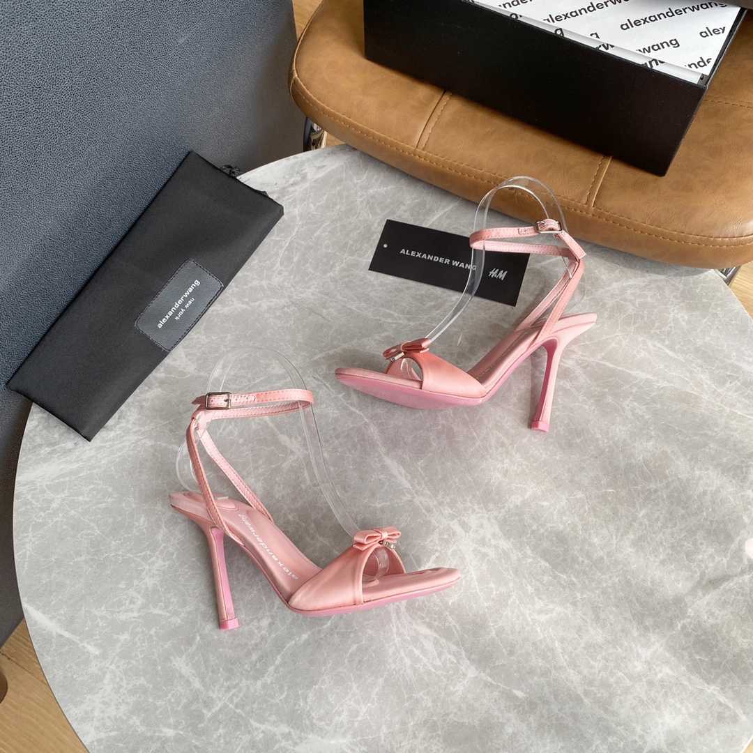 Alexander Wang Dahlia 105 Bow Sandal In Satin - PerfectKickZ