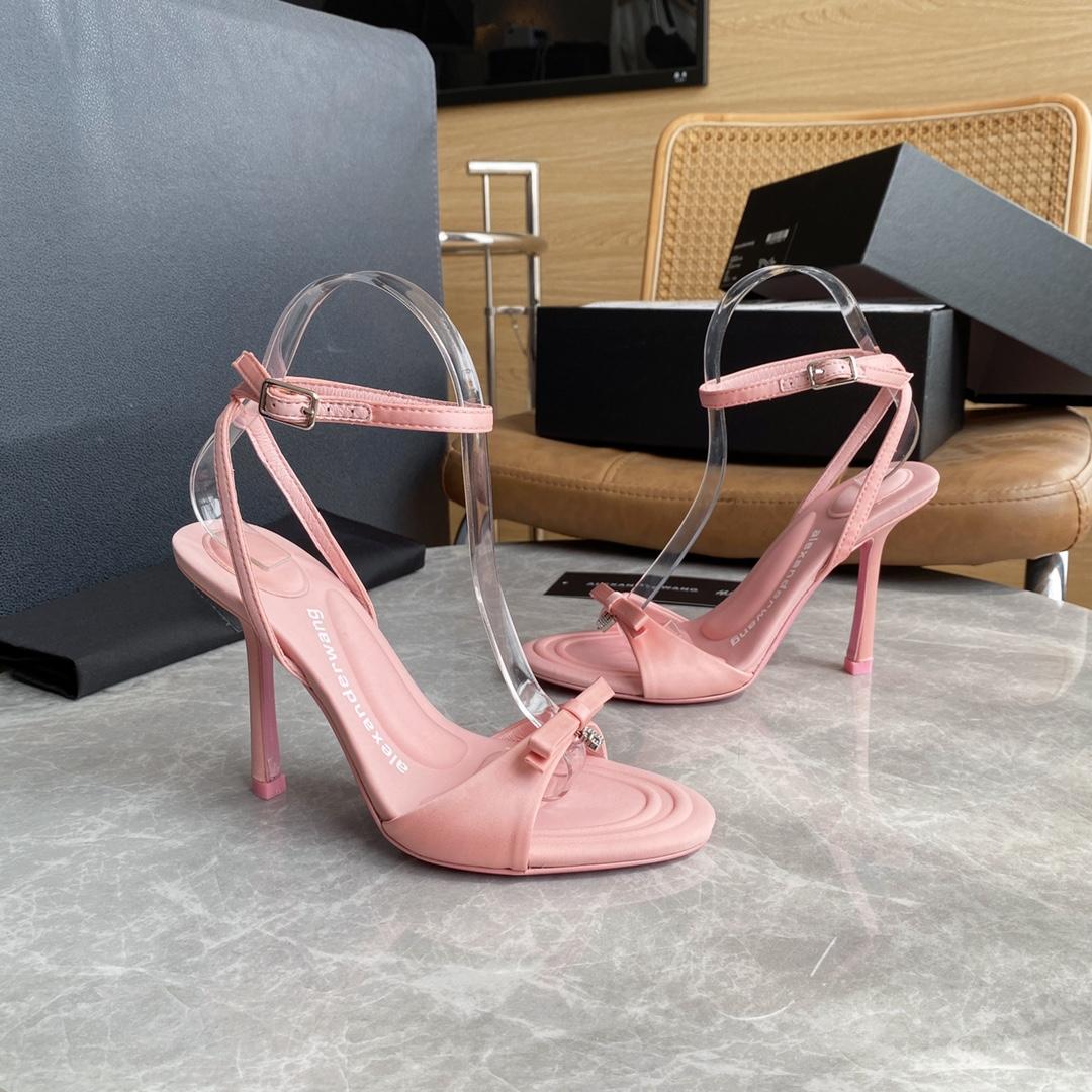 Alexander Wang Dahlia 105 Bow Sandal In Satin - PerfectKickZ