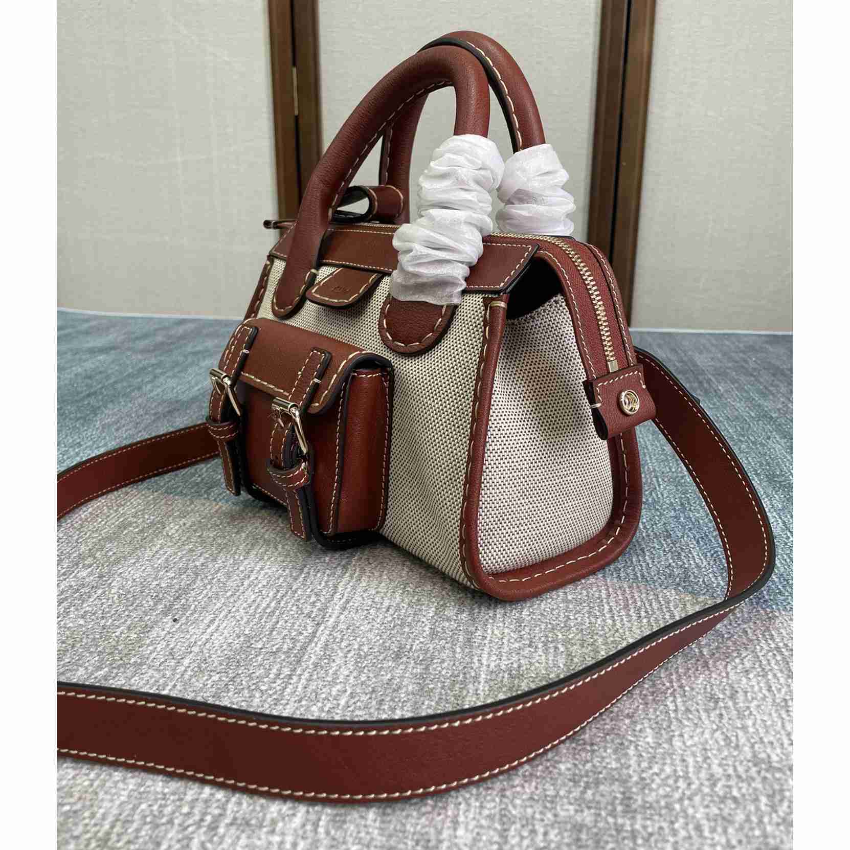 Chloe Edith Beige Brown Mini In Shoulder Bags(26.5-16-11cm) - 
