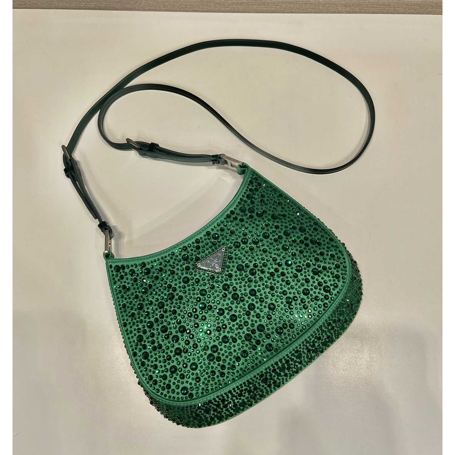 Prada Cleo Satin Bag With Crystals - PerfectKickZ