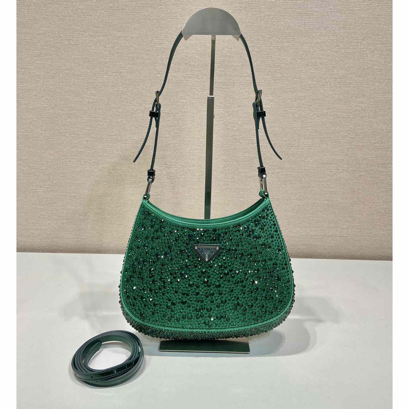 Prada Cleo Satin Bag With Crystals - PerfectKickZ
