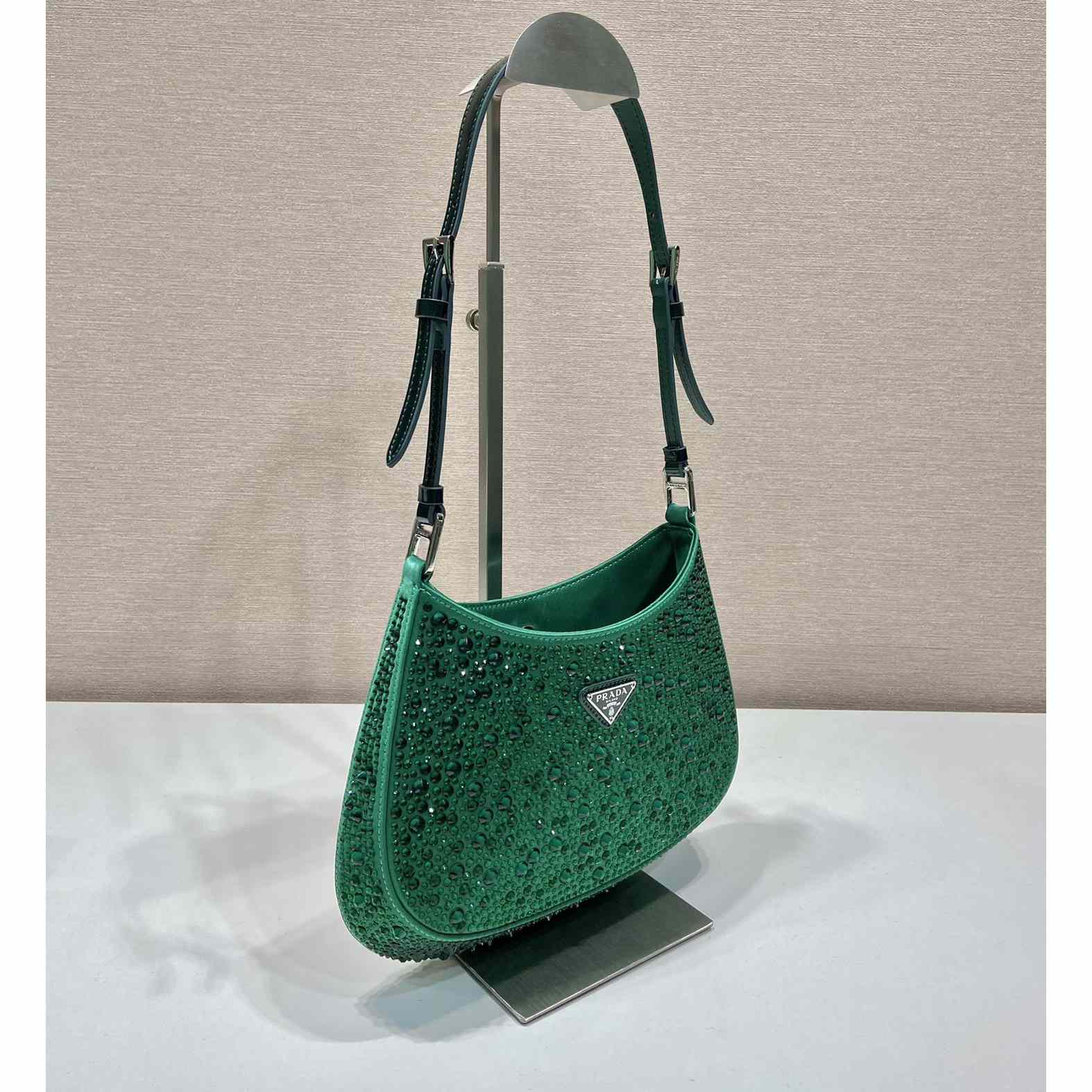 Prada Cleo Satin Bag With Crystals - 