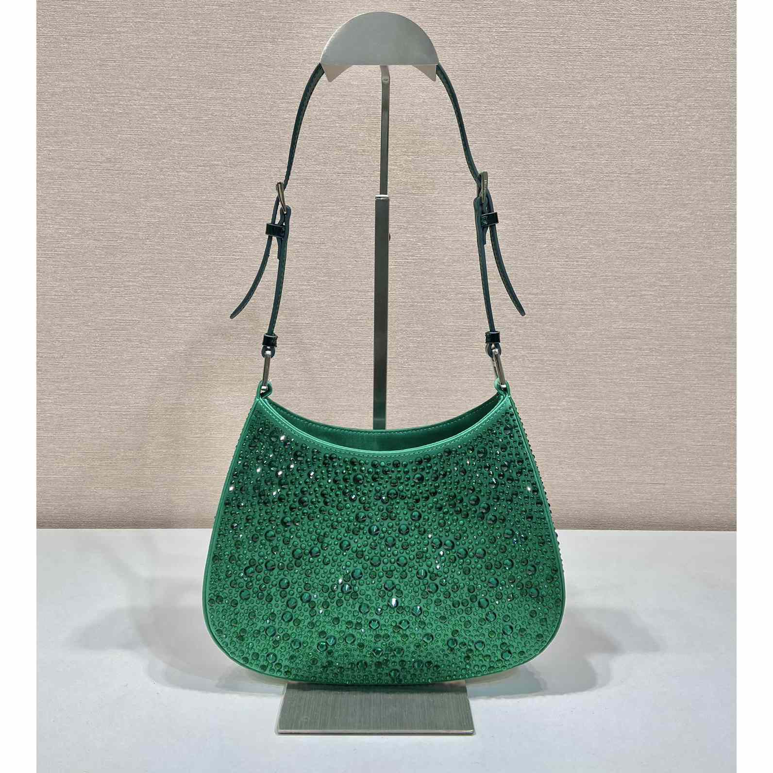 Prada Cleo Satin Bag With Crystals - 