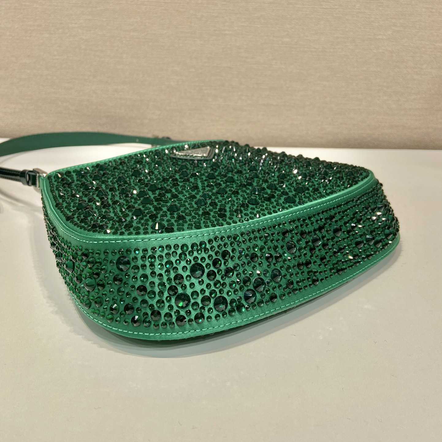 Prada Cleo Satin Bag With Crystals - 