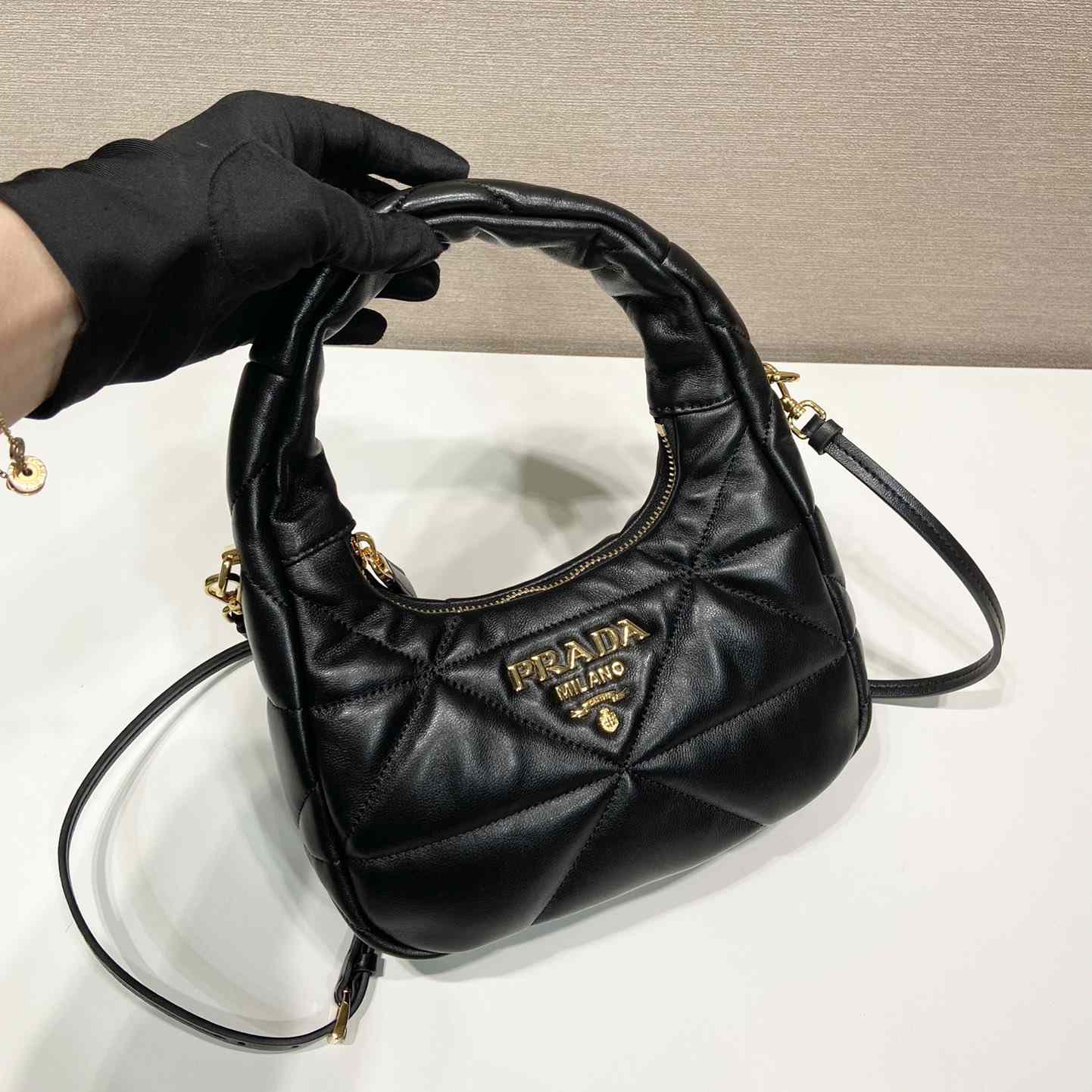 Prada Nappa-Leather Mini Bag With Topstitching - PerfectKickZ