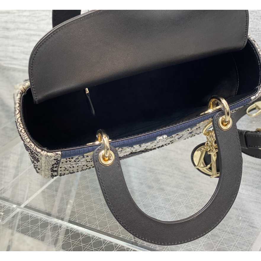 Dior Embroidered La Roue La Fortune Tarot Medium Lady Dior Blue - PerfectKickZ