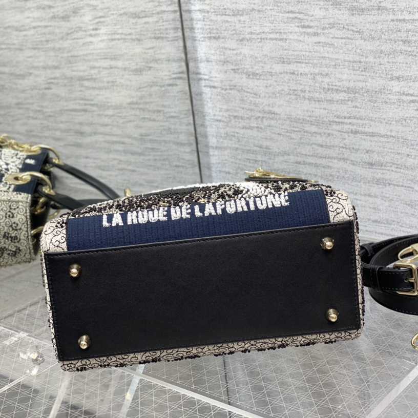 Dior Embroidered La Roue La Fortune Tarot Medium Lady Dior Blue - PerfectKickZ