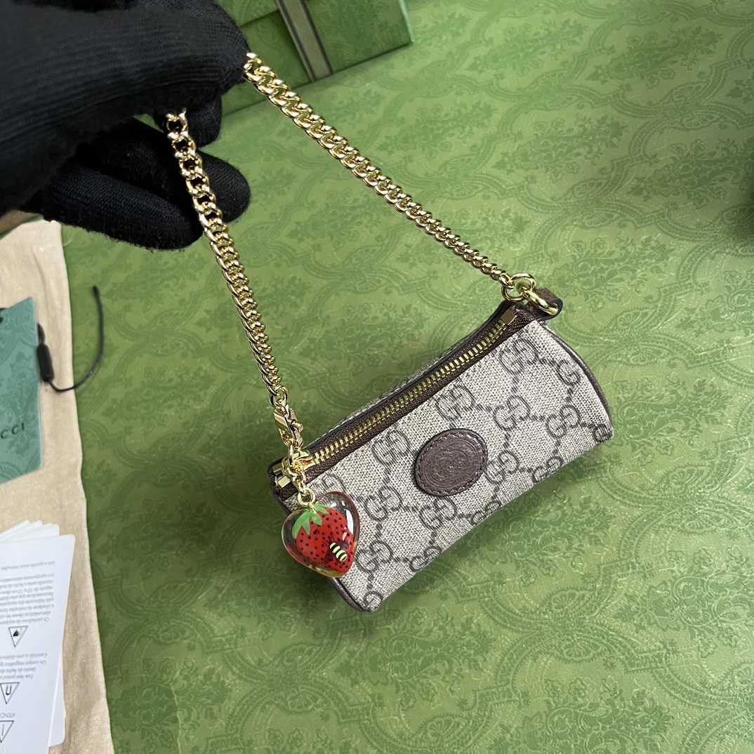 Gucci Coin Purse With Double G Strawberry  - PerfectKickZ