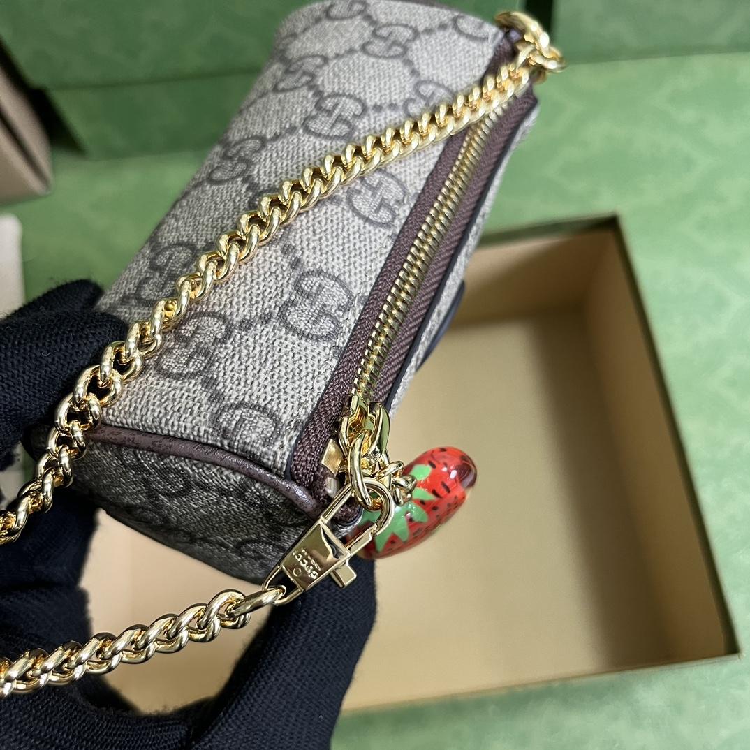 Gucci Coin Purse With Double G Strawberry  - PerfectKickZ