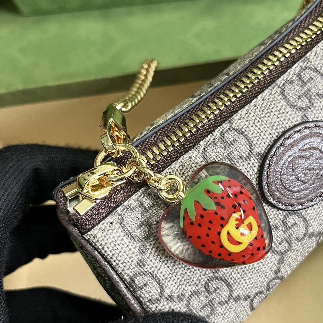 Gucci Coin Purse With Double G Strawberry  - PerfectKickZ
