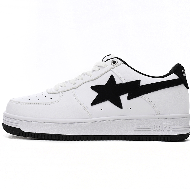Bape Sta Sta Low White And Black Tick Sneaker     1173-191-912  - PerfectKickZ