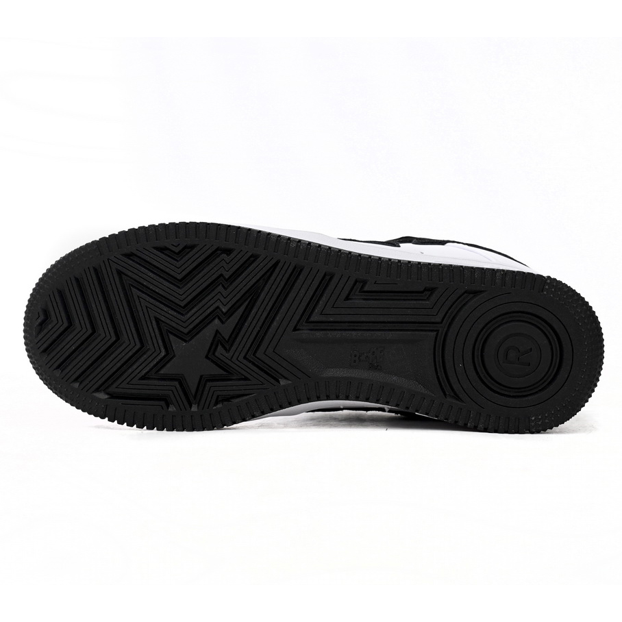 Bape Sta Sta Low White And Black Tick Sneaker     1173-191-912  - PerfectKickZ