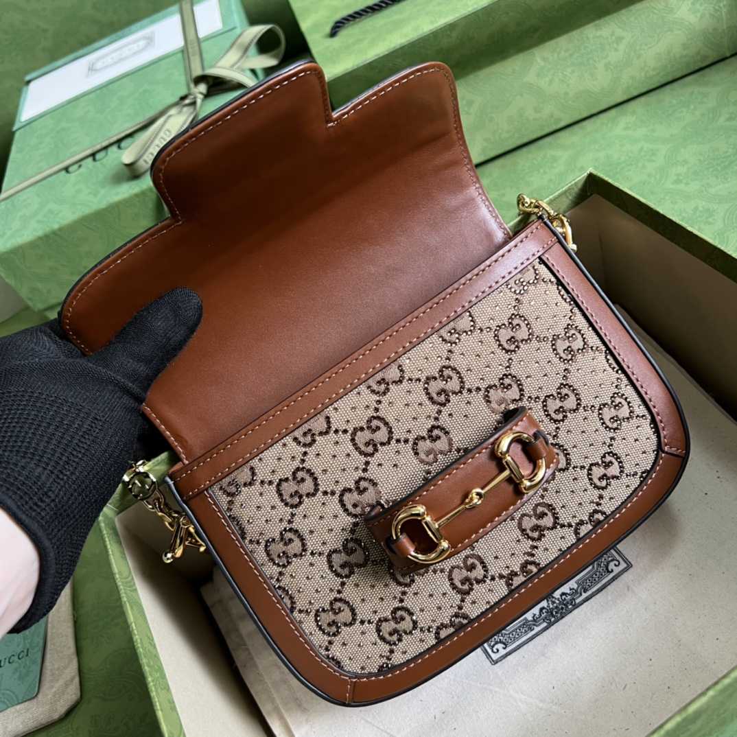 Gucci Horsebit 1955 GG Mini Bag(20.5x14x5cm)   - PerfectKickZ