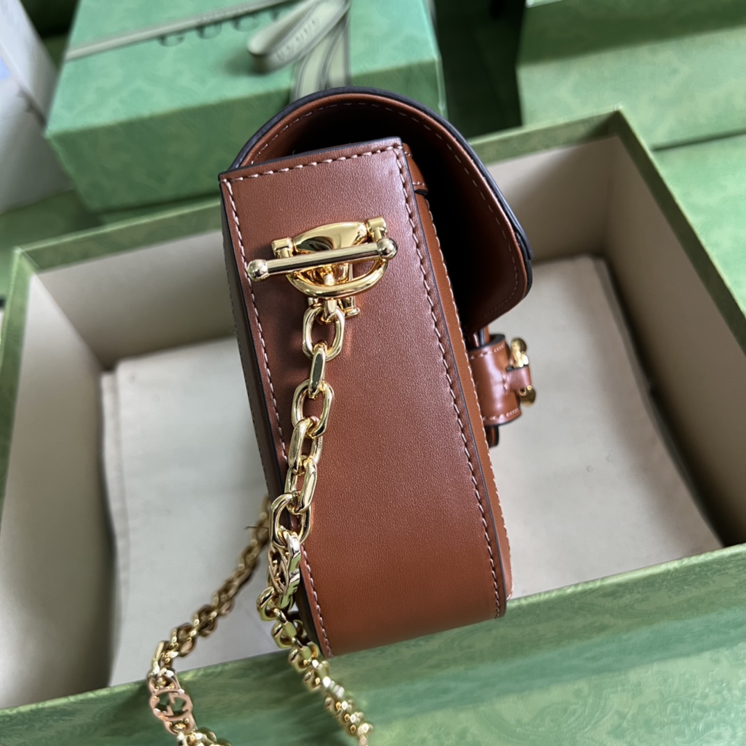 Gucci Horsebit 1955 GG Mini Bag(20.5x14x5cm)   - 