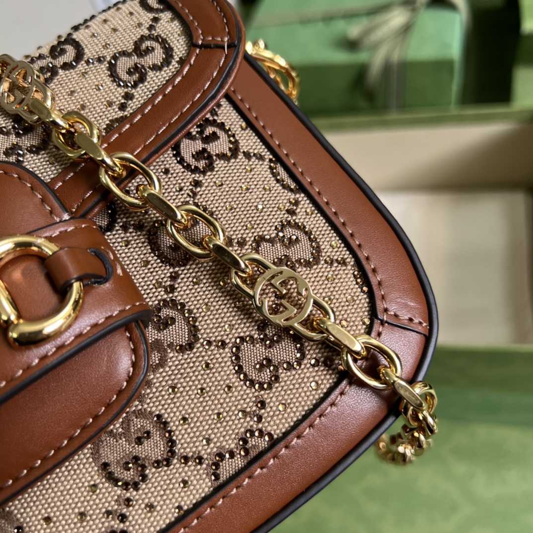 Gucci Horsebit 1955 GG Mini Bag(20.5x14x5cm)   - 