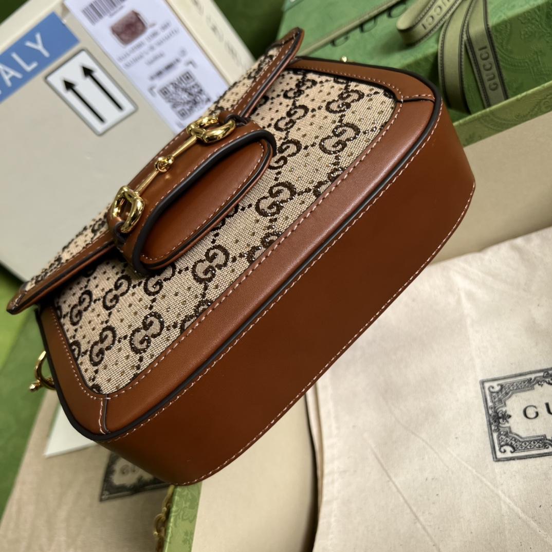 Gucci Horsebit 1955 GG Mini Bag(20.5x14x5cm)   - 