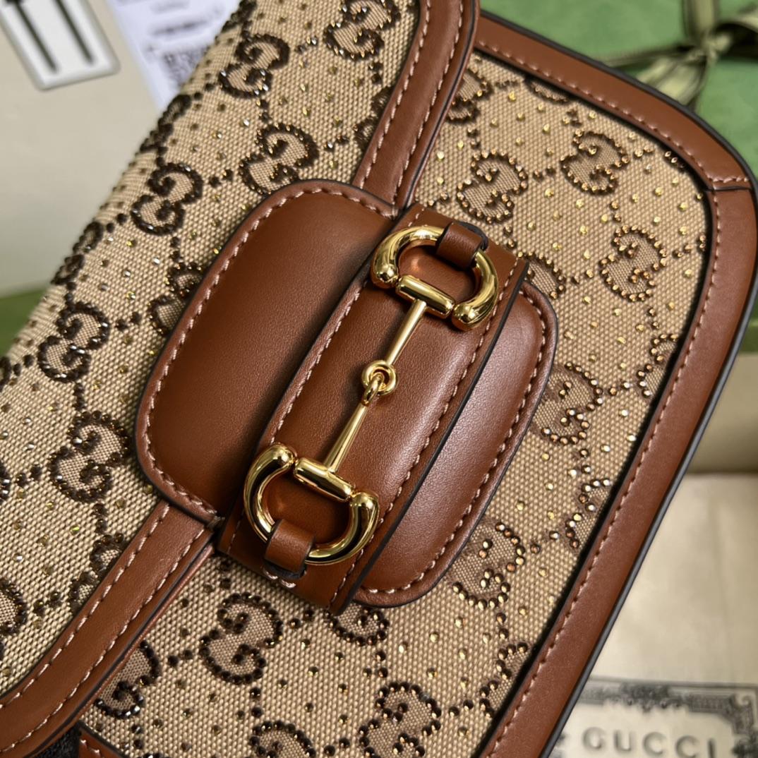 Gucci Horsebit 1955 GG Mini Bag(20.5x14x5cm)   - 