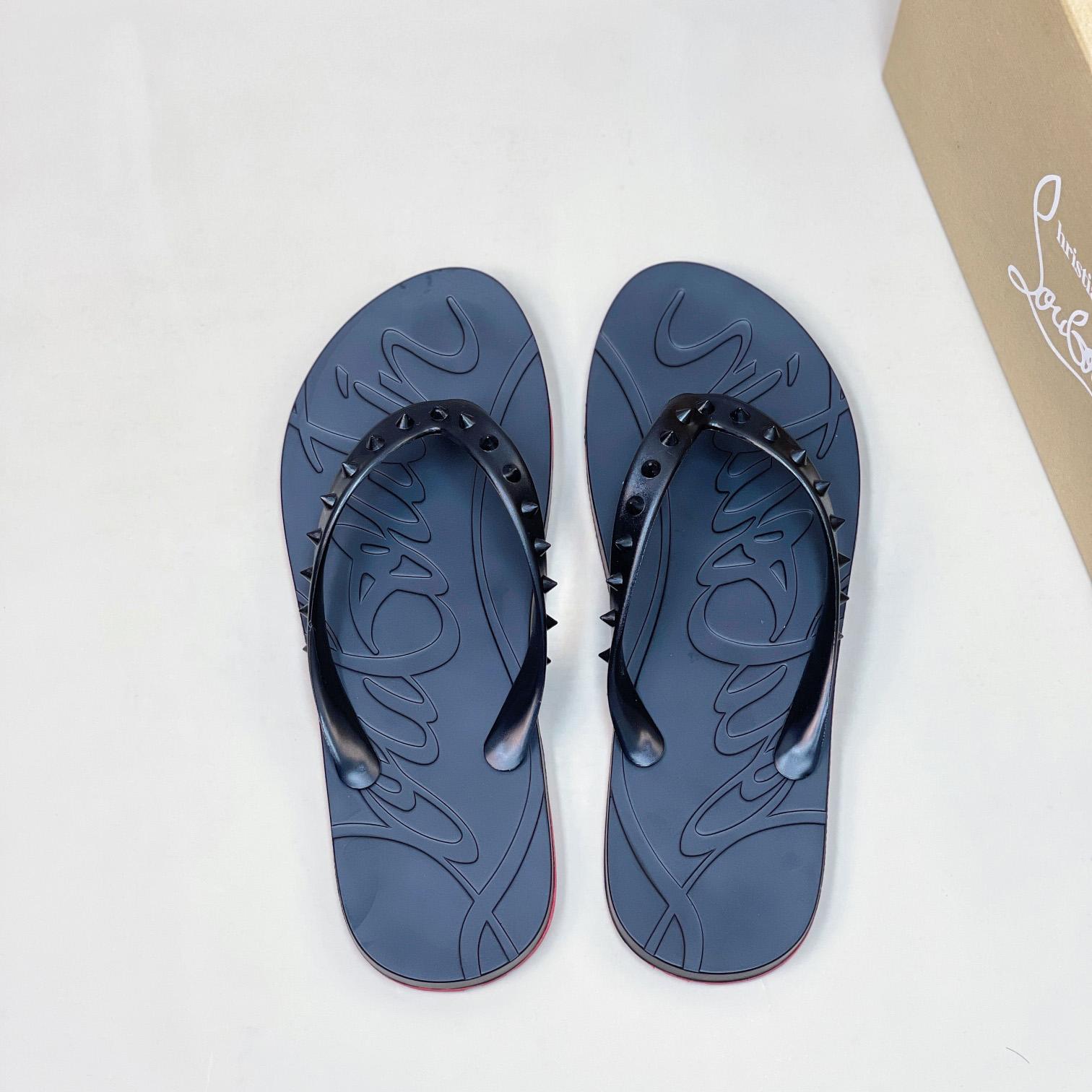 Christian Louboutin Loubi Flip Man Flip-flops - Rubber - PerfectKickZ