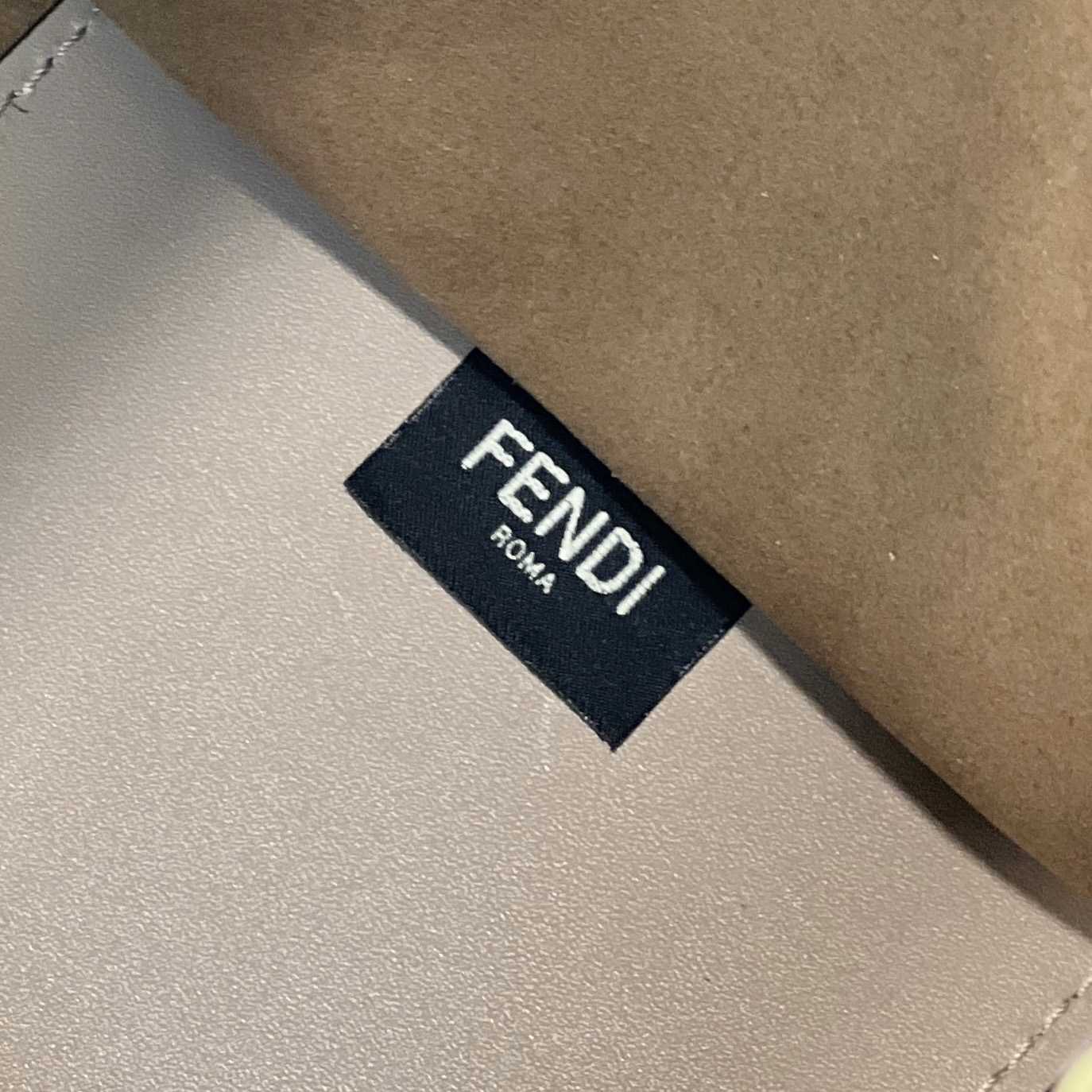 Fendi Sunshine Medium Beige Leather And Elaphe Shopper - PerfectKickZ