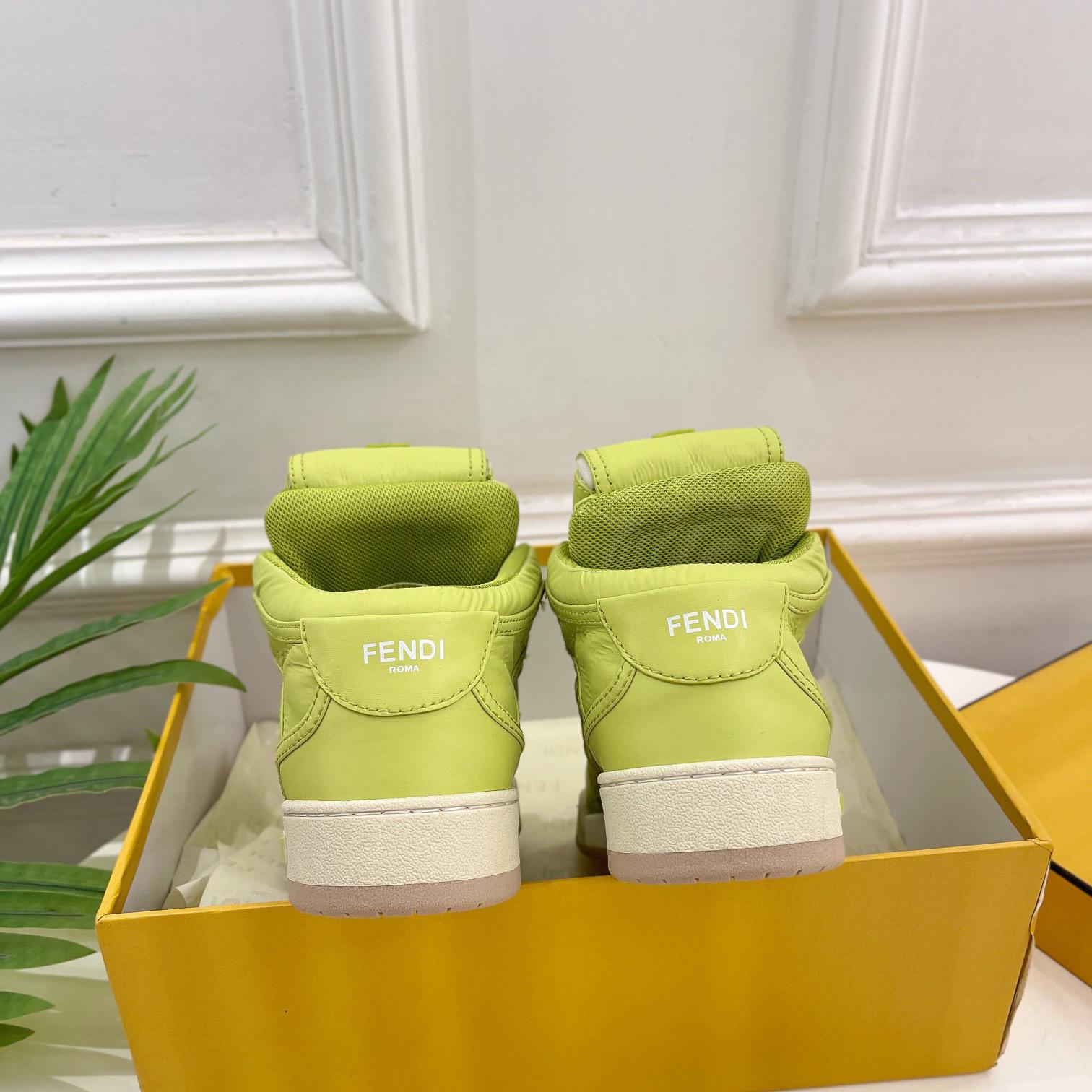 Fendi Match Acid Green Nylon High-Tops Sneaker - PerfectKickZ