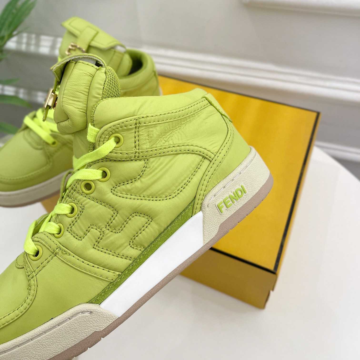 Fendi Match Acid Green Nylon High-Tops Sneaker - PerfectKickZ