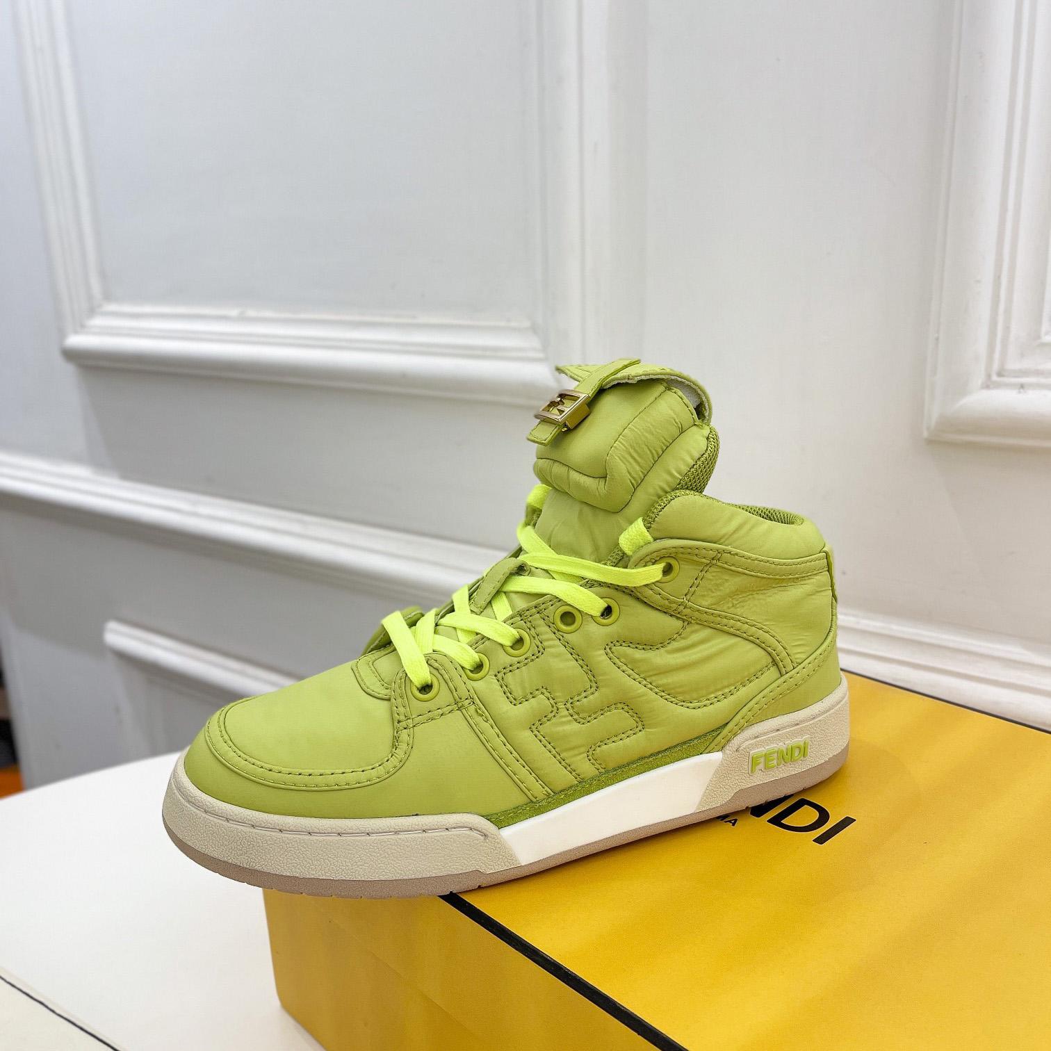 Fendi Match Acid Green Nylon High-Tops Sneaker - PerfectKickZ